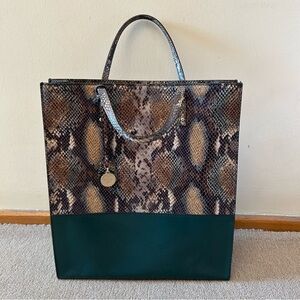 Escada Snakeskin Leather Tote Bag